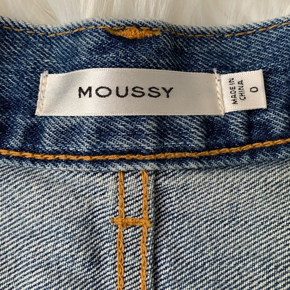 MOUSSY High Rise Cut Off Denim Shorts NWT SIZE 0 - Picture 9 of 12